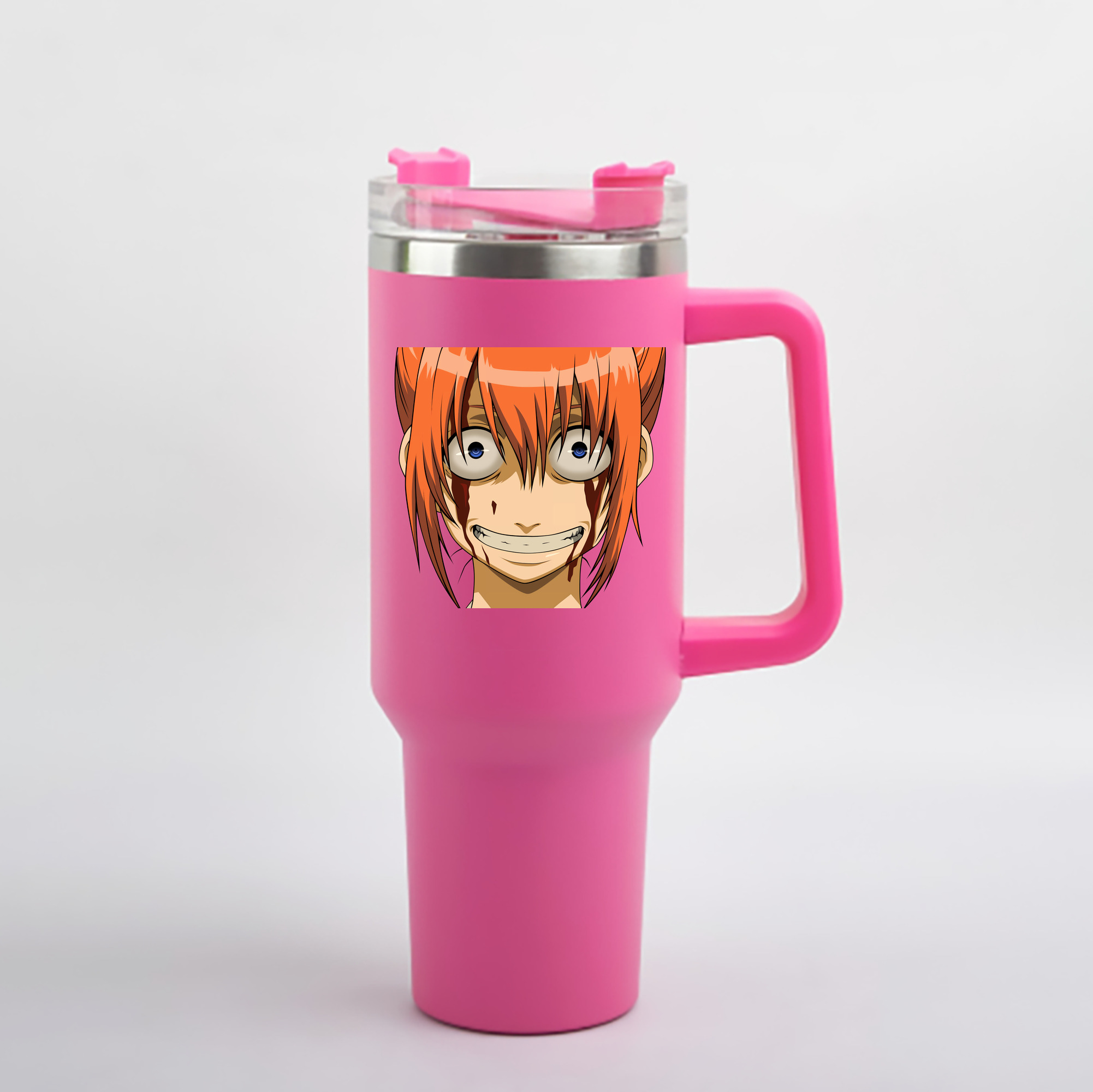 （画像用） ぎんたま 坂田銀時（さかたぎんとき） 神楽 志村新八（しむら しんぱち） GINTAMA Sakata Gintoki Kagura Shimura Shinpachi 1200mL車用タンブラー - クリスタルステッカー（プラスチックストロー付き）